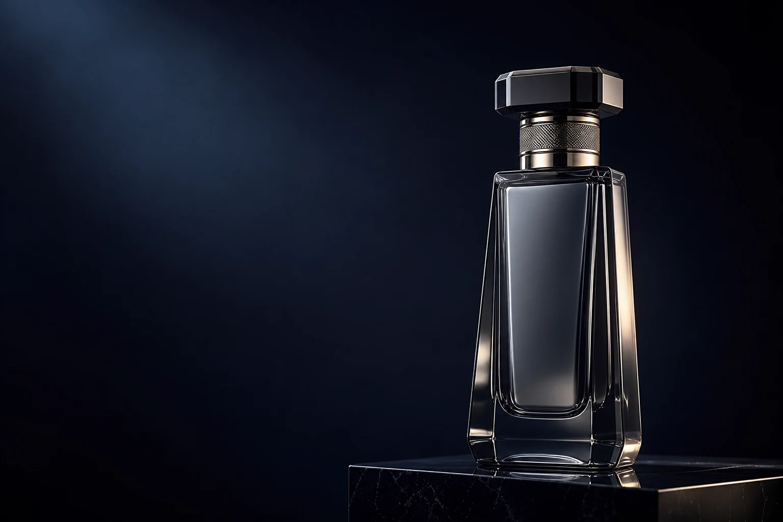 Modern smoked-glass designer fragrance bottle